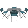 Wohnen Garten Tischgruppe in Türkis und Schwarz - Ariet (fünfteilig)