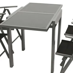 Wohnen Garten Tischgruppe mit Klappstühlen - Arno (fünfteilig)