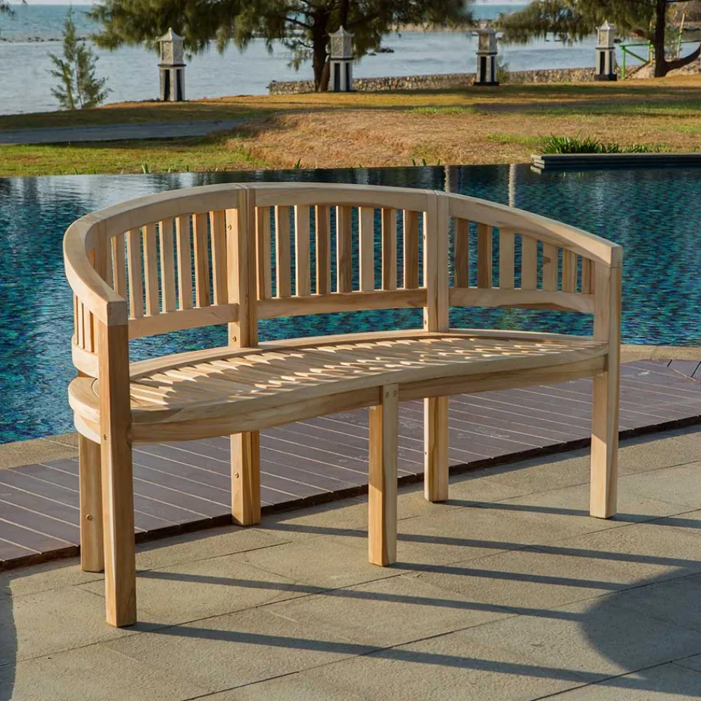 Wohnen Gartenbank in halbrundem Design - Klahuma