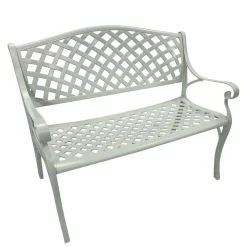 Wohnen Vintage Möbel|Gartenbänke*Gartenbank mit Armlehnen aus Aluminium - Liacantu