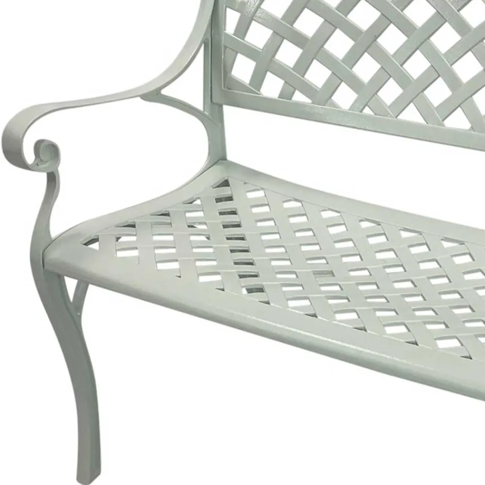 Wohnen Vintage Möbel|Gartenbänke*Gartenbank mit Armlehnen aus Aluminium - Liacantu