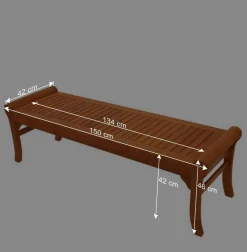 Wohnen Küchenbänke|Esszimmerbänke*Gartenbank ohne Lehne aus Eukalyptusholz - Shanna