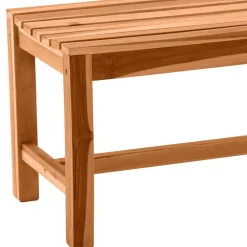 Wohnen Gartenbank ohne Rückenlehne aus Teak Massivholz - Klahuma