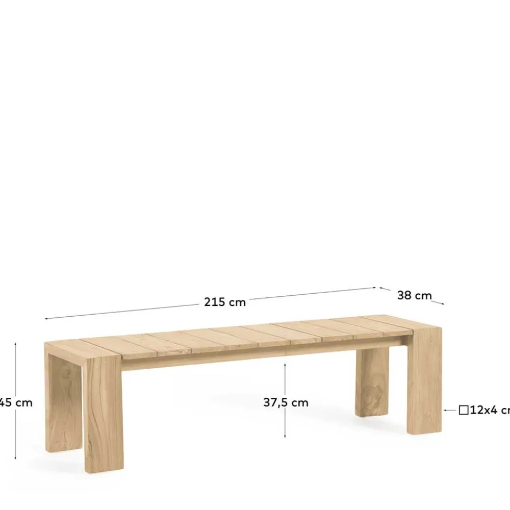 Wohnen Gartenbank ohne Rückenlehne für Esstisch - Elisira