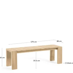 Wohnen Gartenbank ohne Rückenlehne für Esstisch - Elisira