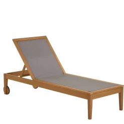 Wohnen Gartenliege auf Rollen aus Eukalyptusholz - Promo