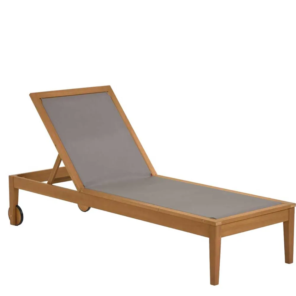 Wohnen Gartenliege auf Rollen aus Eukalyptusholz - Promo