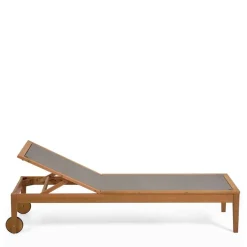 Wohnen Gartenliege auf Rollen aus Eukalyptusholz - Promo