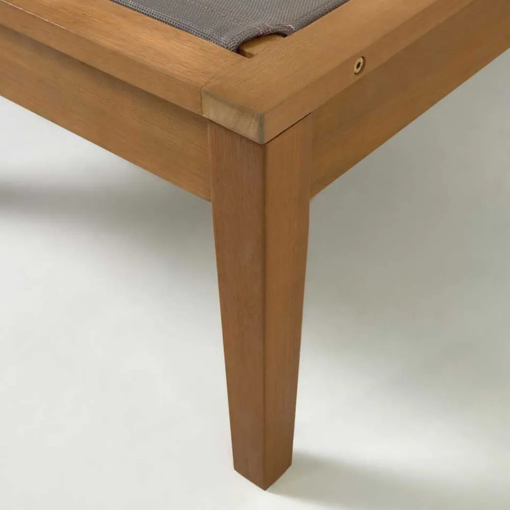 Wohnen Gartenliege auf Rollen aus Eukalyptusholz - Promo