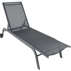Wohnen Balkonmöbel|Gartenliegen*Gartenliege mit Rollen in Schwarz - Asprecca