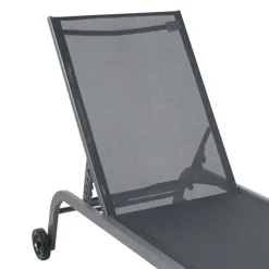 Wohnen Balkonmöbel|Gartenliegen*Gartenliege mit Rollen in Schwarz - Asprecca