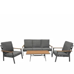 Wohnen Graue Möbel|Balkonmöbel*Gartenlounge Kombination modern - Tangora (vierteilig)