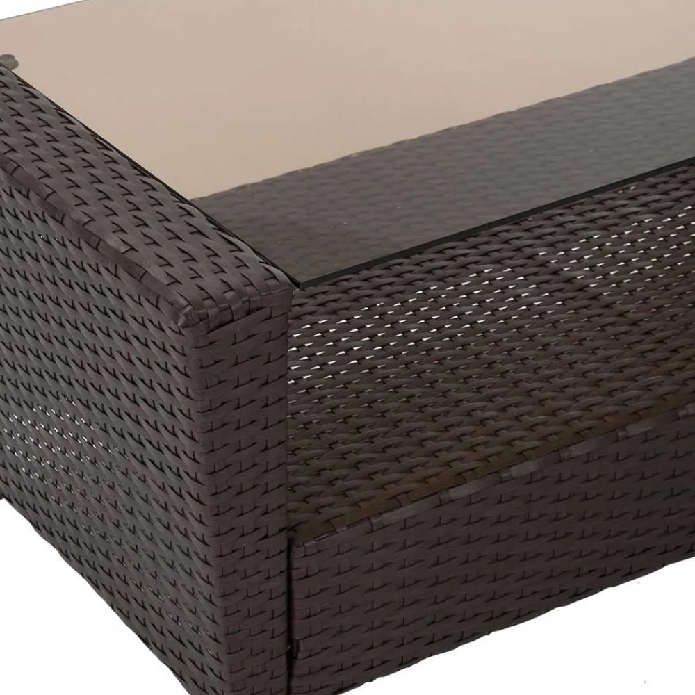 Wohnen Gartenmöbel Set in Dunkelbraun - Tioroda (vierteilig)