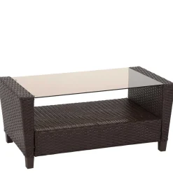 Wohnen Gartenmöbel Set in Dunkelbraun - Tioroda (vierteilig)