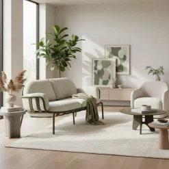 Wohnen Gartensofa in Graugrün aus Metall - Ocna