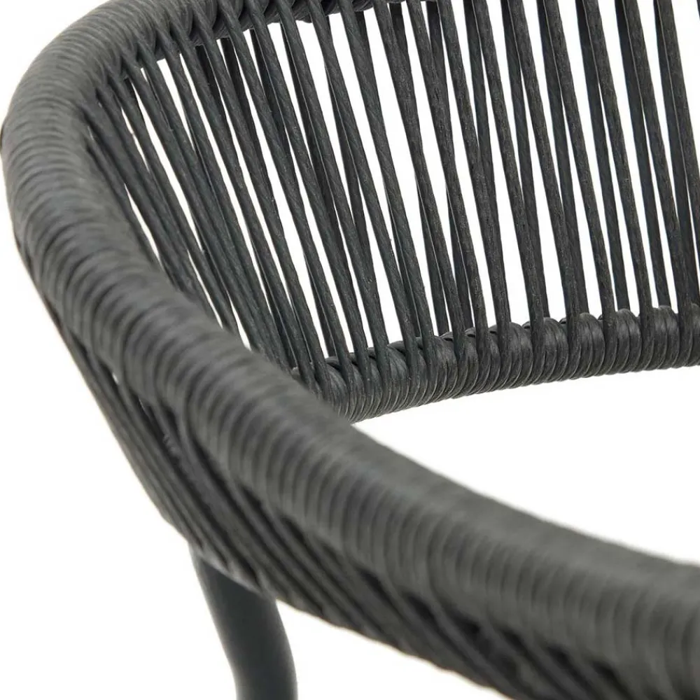 Wohnen Rattanmöbel*Gartenstuhl aus Geflecht und Stahl - Lavinaia (4er Set)