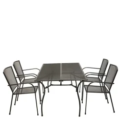 Wohnen Gartentisch & 4 Armlehnstühle - Grover (fünfteilig)