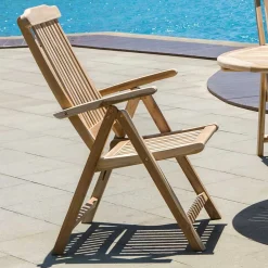 Wohnen Gartentisch & Klappsessel aus Holz - Klahuma (fünfteilig)