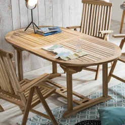 Wohnen Gartentisch & Klappsessel aus Holz - Klahuma (fünfteilig)