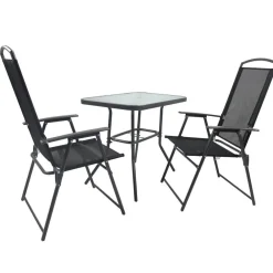 Wohnen Gartentisch & Klappstuhl Duo Set - Alcamo (dreiteilig)