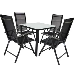 Wohnen Sitzgruppe|Balkonmöbel*Gartentisch & vier Hochlehner Set - Barreras (fünfteilig)