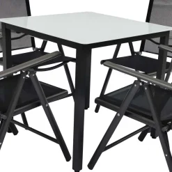 Wohnen Sitzgruppe|Balkonmöbel*Gartentisch & vier Hochlehner Set - Barreras (fünfteilig)