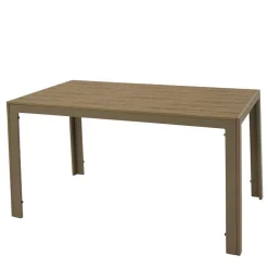 Wohnen Metall-Gartenmöbel|Gartentische*Gartentisch aus Kunststoff Holzoptik Braun - Ruberta