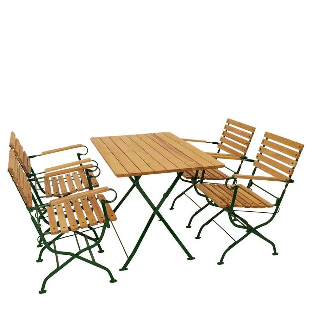 Wohnen Gartentisch Essgruppe klappbar - Galazo (fünfteilig)