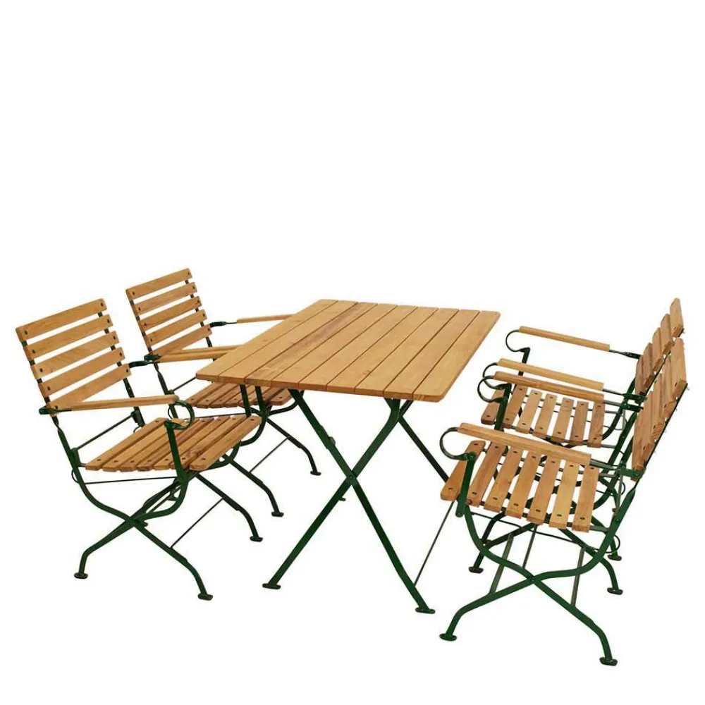 Wohnen Gartentisch Essgruppe klappbar - Galazo (fünfteilig)