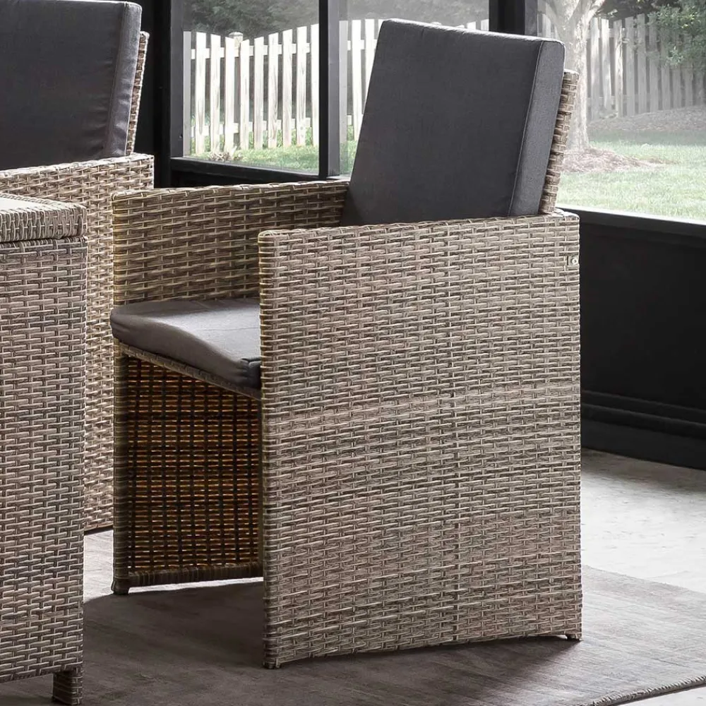 Wohnen Rattanmöbel|Balkonmöbel*Gartentisch Gruppe aus Polyrattan - Hongkong (fünfteilig)