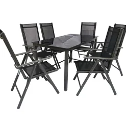 Wohnen Gartentisch Gruppe in modernem Design - Everest (siebenteilig)