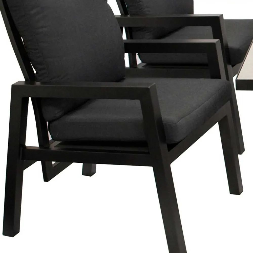 Wohnen Gartentisch Gruppe in modernem Design - Laura (fünfteilig)