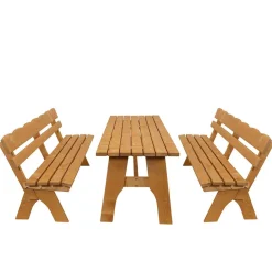 Wohnen Sitzgruppe|Balkonmöbel*Gartentischgruppe Brixen aus Kiefer massiv (dreiteilig)