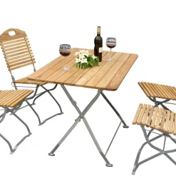 Wohnen Gartentischgruppe Marino aus Robinie massiv (fünfteilig)