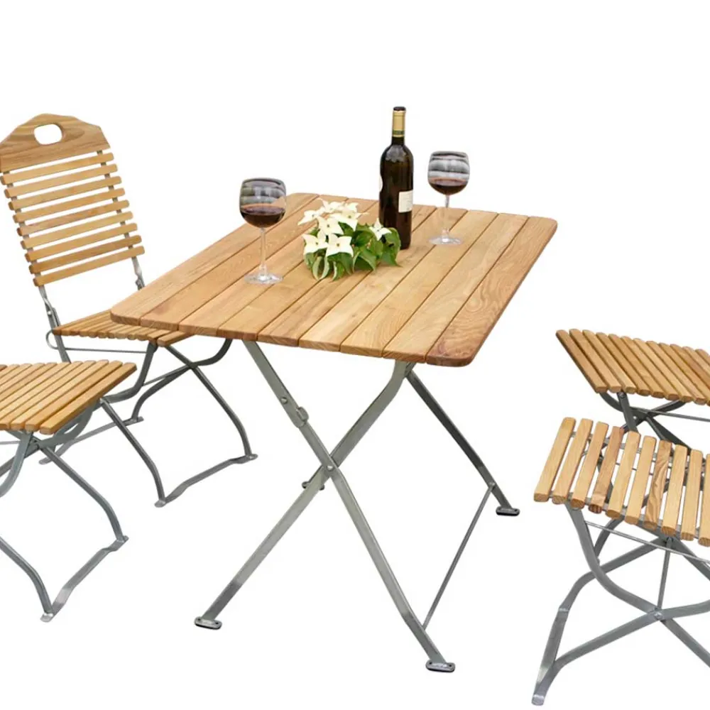 Wohnen Gartentischgruppe Marino aus Robinie massiv (fünfteilig)