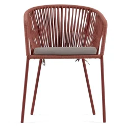 Wohnen Geflecht Armlehnenstühle in Rotbraun - Udolpho (4er Set)