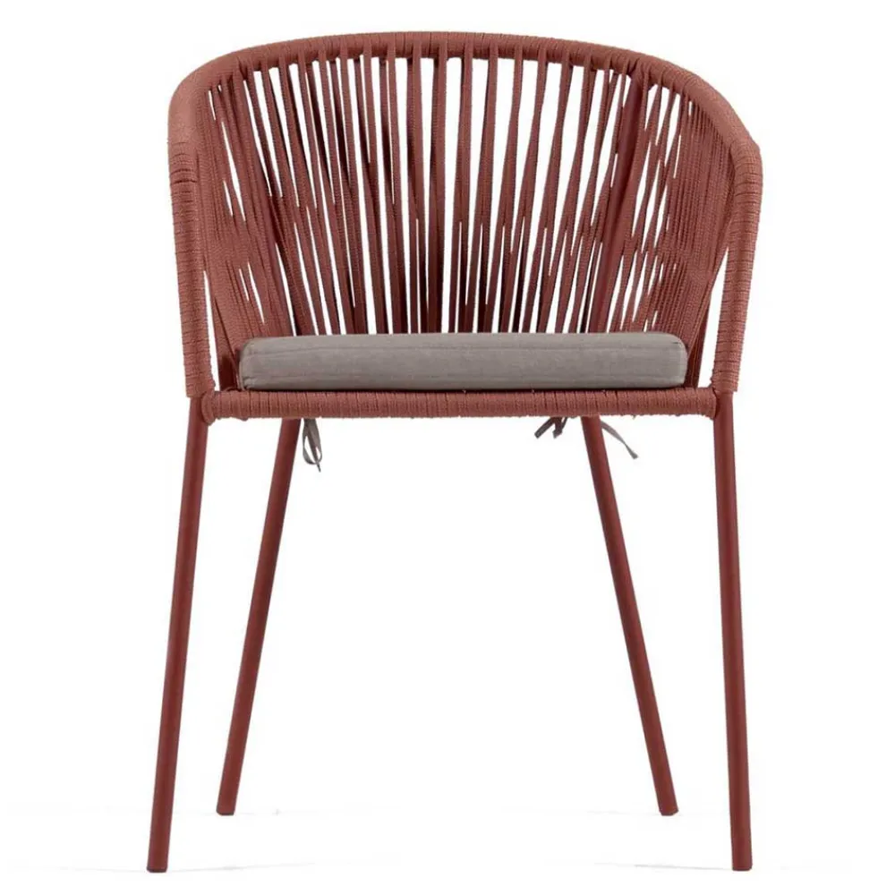 Wohnen Geflecht Armlehnenstühle in Rotbraun - Udolpho (4er Set)