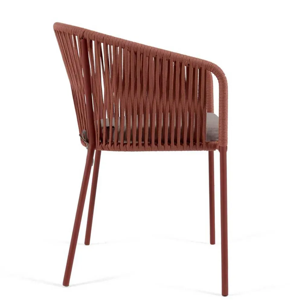 Wohnen Geflecht Armlehnenstühle in Rotbraun - Udolpho (4er Set)