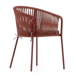 Wohnen Geflecht Armlehnenstühle in Rotbraun - Udolpho (4er Set)