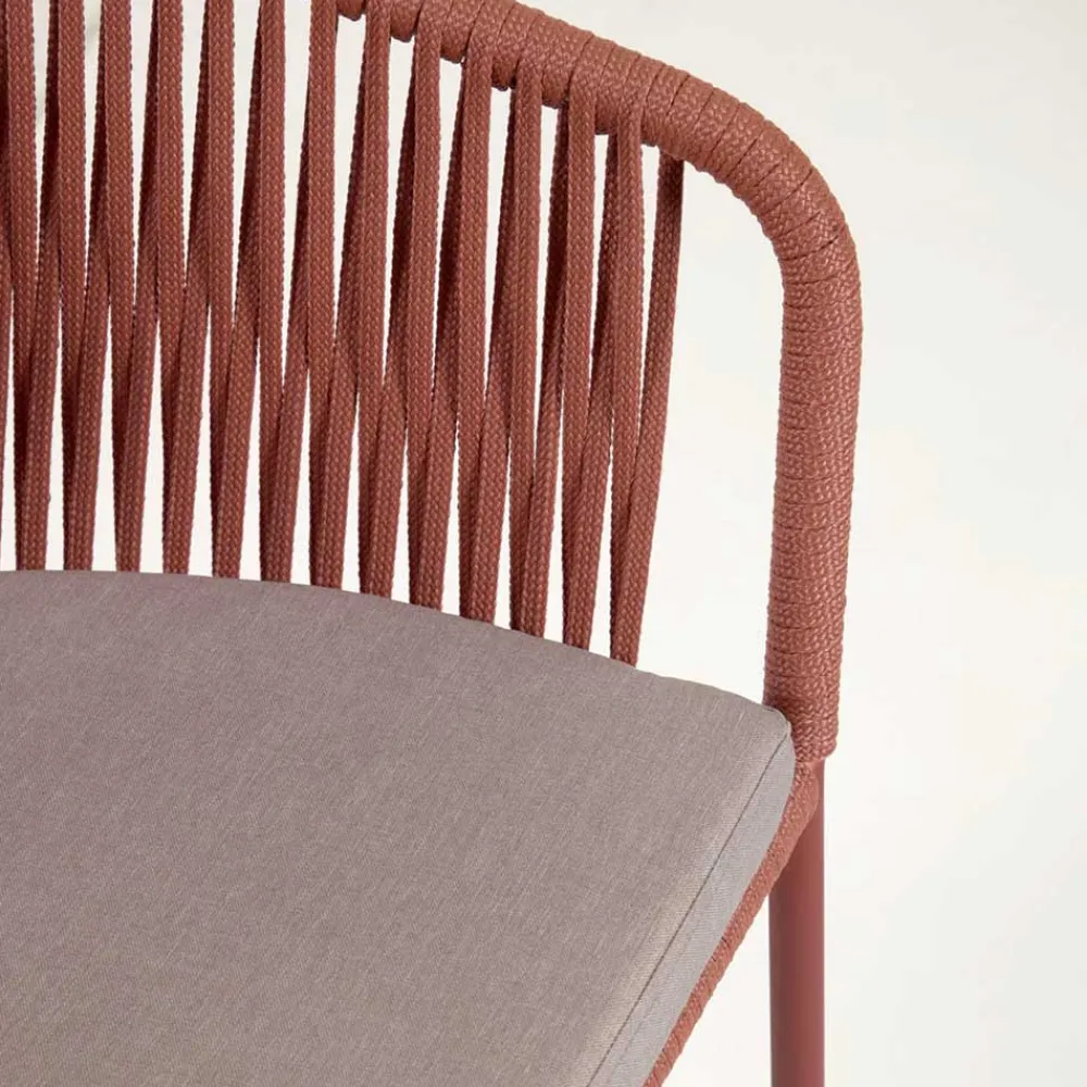 Wohnen Geflecht Armlehnenstühle in Rotbraun - Udolpho (4er Set)