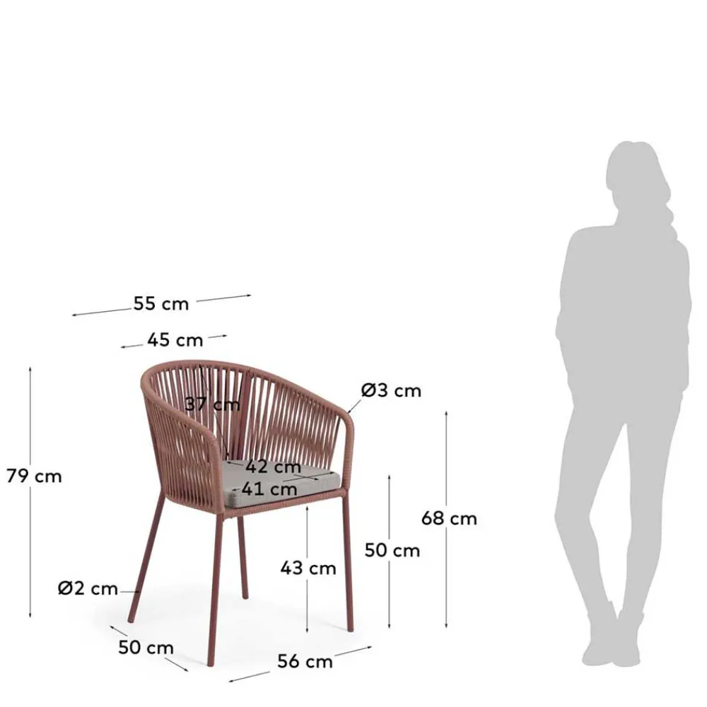 Wohnen Geflecht Armlehnenstühle in Rotbraun - Udolpho (4er Set)
