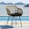 Wohnen Schwarze Möbel|Graue Möbel*Geflecht Armlehnstuhl aus Kunstrattan Beige - Syanta (2er Set)