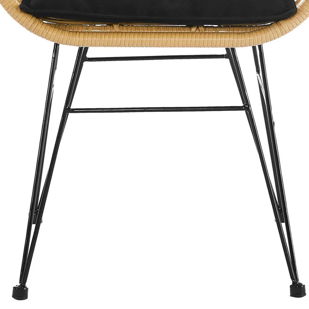 Wohnen Schwarze Möbel|Graue Möbel*Geflecht Armlehnstuhl aus Kunstrattan Beige - Syanta (2er Set)