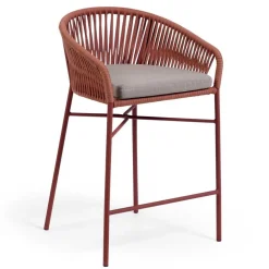 Wohnen Geflecht Barstühle in Dunkelrot - Lejavra (4er Set)