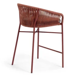 Wohnen Geflecht Barstühle in Dunkelrot - Lejavra (4er Set)