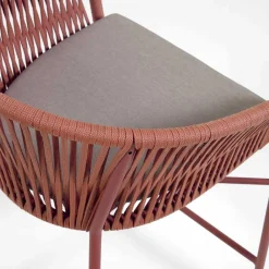 Wohnen Geflecht Barstühle in Dunkelrot - Lejavra (4er Set)