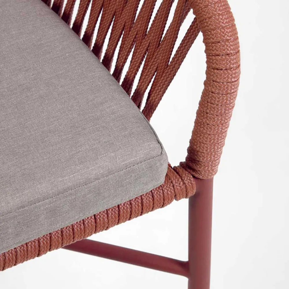 Wohnen Geflecht Barstühle in Dunkelrot - Lejavra (4er Set)