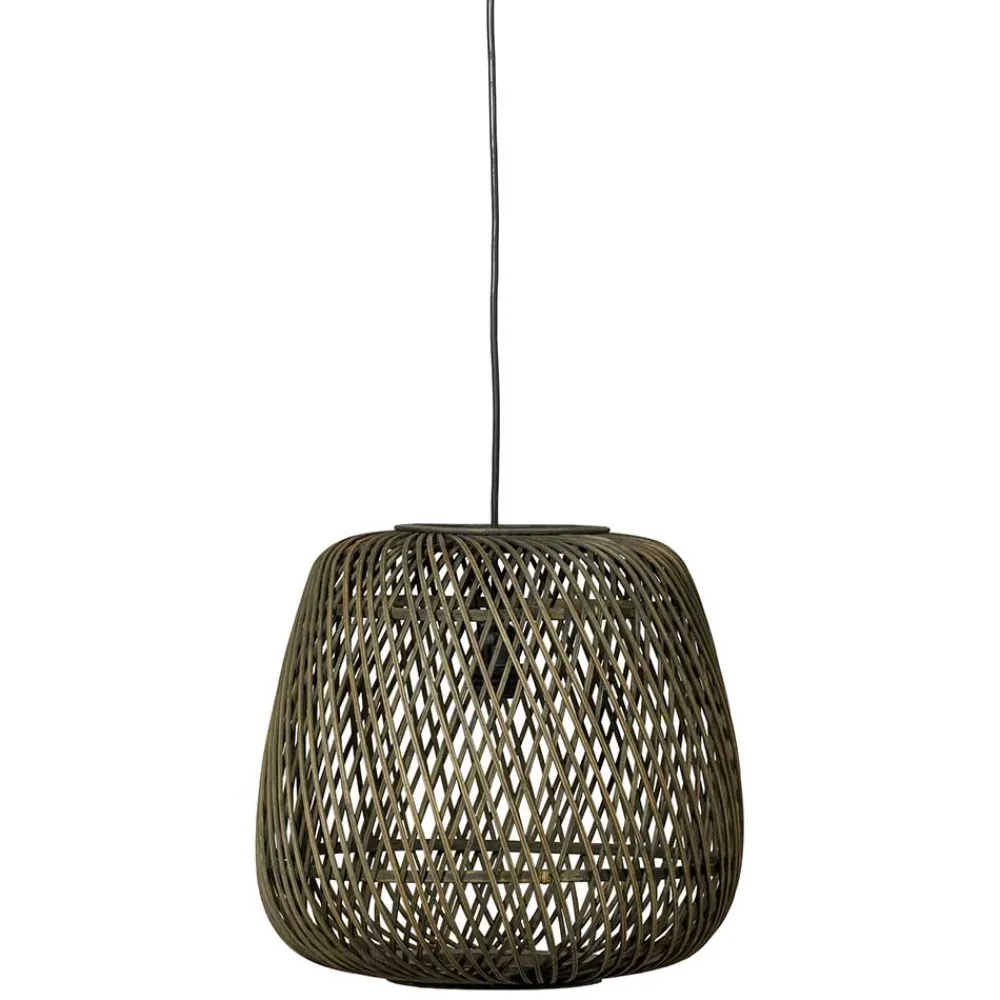 Wohnen Rattanmöbel|Lampen & Leuchten*Geflecht Hängeleuchte in Oliv Grün - Enzuena (2er Set)