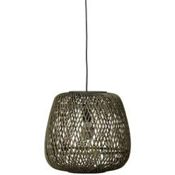 Wohnen Rattanmöbel|Lampen & Leuchten*Geflecht Hängeleuchte in Oliv Grün - Enzuena (2er Set)