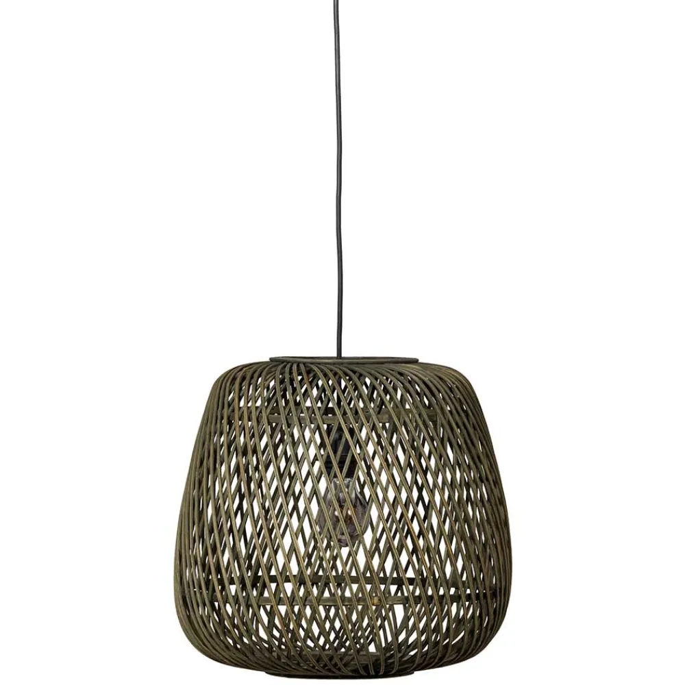 Wohnen Rattanmöbel|Lampen & Leuchten*Geflecht Hängeleuchte in Oliv Grün - Enzuena (2er Set)